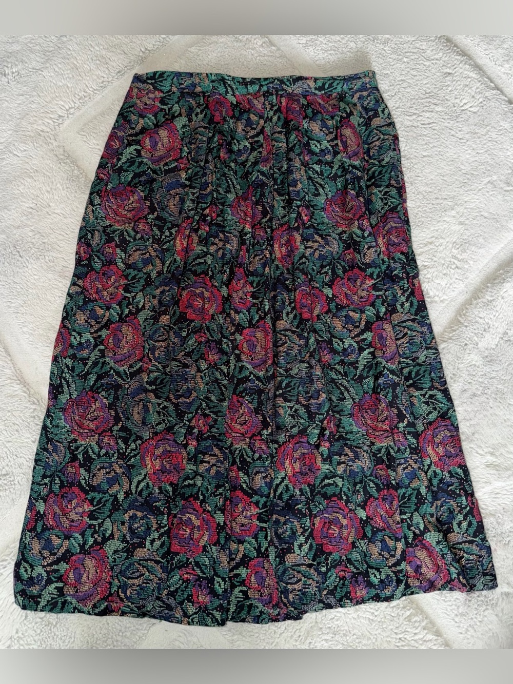 Vintage 90’s Jonathan Martin Floral Pleated A-Line Midi Skirt